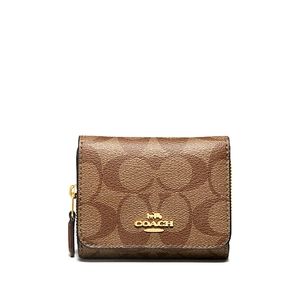 COACH Small Trifold Wallet Signature Canvas
